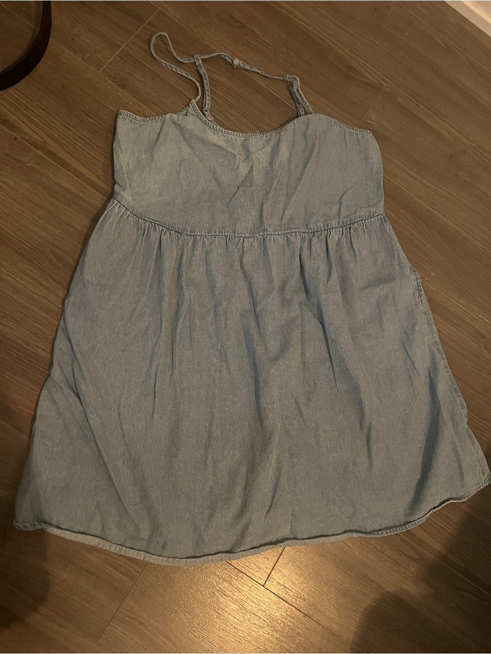 Light Blue Denim Sundress with Adjustable Straps